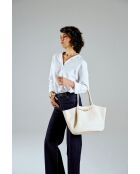 Creme leren draagtas Prato - 52x13x27 cm