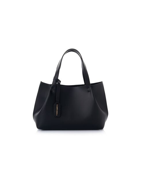 Tote bag en cuir Monza noir - 35x12x20 cm