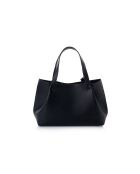 Bolso Monza de piel negra - 35x12x20 cm