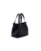 Bolso Monza de piel negra - 35x12x20 cm