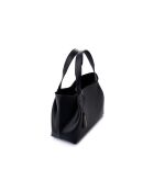 Bolso Monza de piel negra - 35x12x20 cm