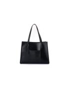Sac bandoulière en cuir Piacenza noir - 36x12x27 cm
