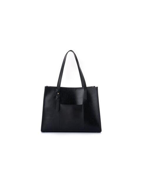 Sac bandoulière en cuir Piacenza noir - 36x12x27 cm