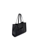 Sac bandoulière en cuir Piacenza noir - 36x12x27 cm
