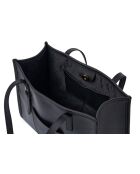 Sac bandoulière en cuir Piacenza noir - 36x12x27 cm