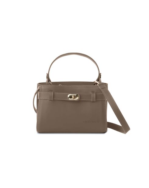 Sac à main en cuir Lecce taupe - 20x11x15 cm