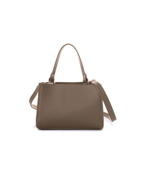 Sac à main en cuir Lecce taupe - 20x11x15 cm