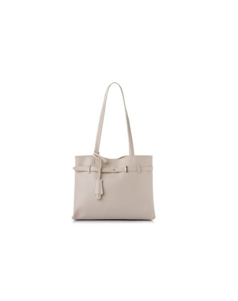 Sac bandoulière en cuir Catania blanc - 35x12x28 cm