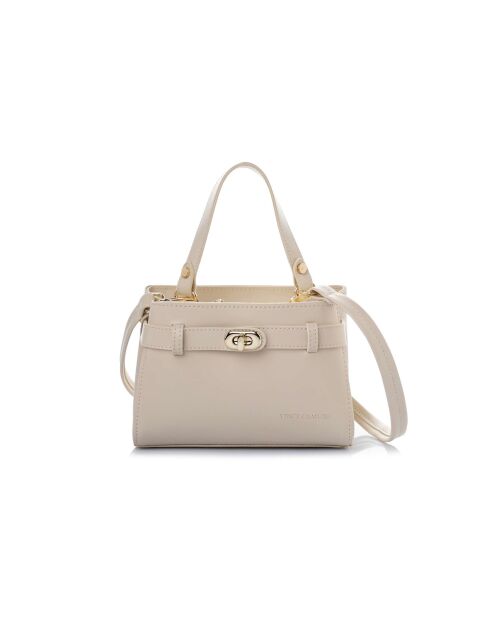 Sac à main en cuir Lecce crème - 20x11x15 cm