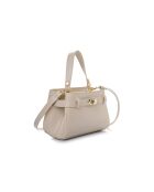 Borsa a mano in pelle crema Lecce - 20x11x15 cm