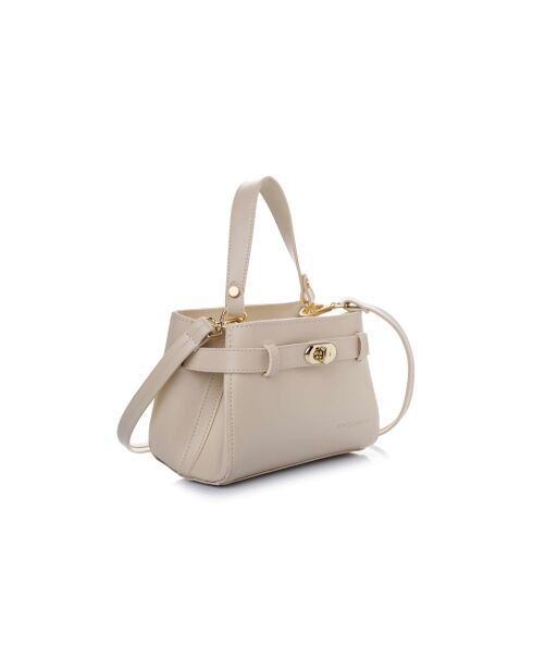 Sac à main en cuir Lecce crème - 20x11x15 cm