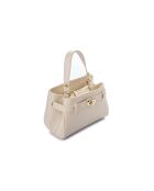 Borsa a mano in pelle crema Lecce - 20x11x15 cm