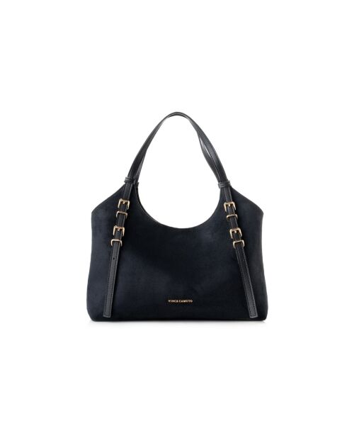 Tote bag en cuir Cremona suède noir - 38x15x24 cm
