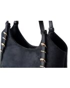Bolso Cremona de piel gamuza negra - 38x15x24 cm