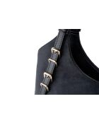 Bolso Cremona de piel gamuza negra - 38x15x24 cm