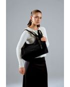 Bolso Cremona de piel gamuza negra - 38x15x24 cm