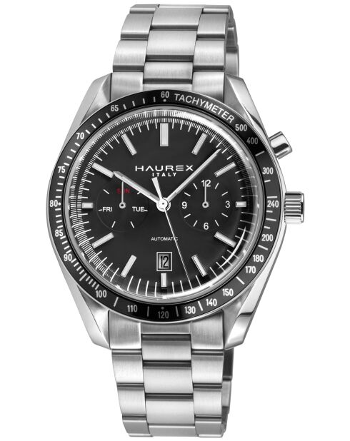 Reloj automático Missione de acero inoxidable con movimiento Ruben e hijos M39D6 negro/plateado
