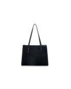 Sac bandoulière en cuir Piacenza daim suède noir - 36x12x27 cm