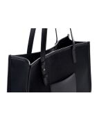Sac bandoulière en cuir Piacenza daim suède noir - 36x12x27 cm