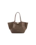 Tote bag en cuir Prato taupe foncé - 52x13x27 cm