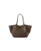 Tote bag en cuir Prato taupe foncé - 52x13x27 cm