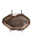 Tote bag en cuir Prato taupe foncé - 52x13x27 cm