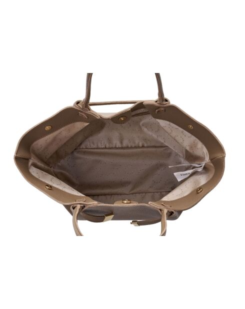 Tote bag en cuir Prato taupe foncé - 52x13x27 cm
