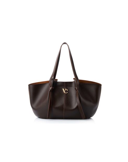 Sac bandoulière en cuir Foggia marron - 48x12x25 cm