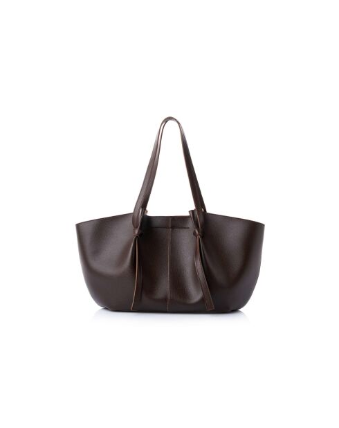 Sac bandoulière en cuir Foggia marron - 48x12x25 cm
