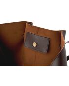 Bandolera de piel Foggia marrón - 48x12x25 cm