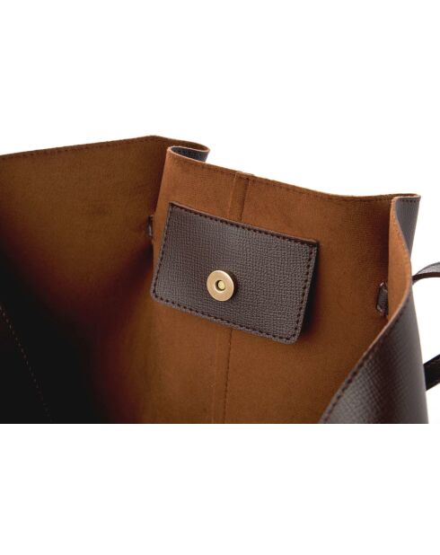 Bandolera de piel Foggia marrón - 48x12x25 cm