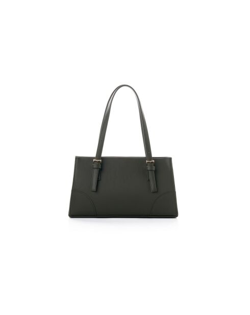 Sac bandoulière en cuir Barletta vert foncé - 30x9x19 cm