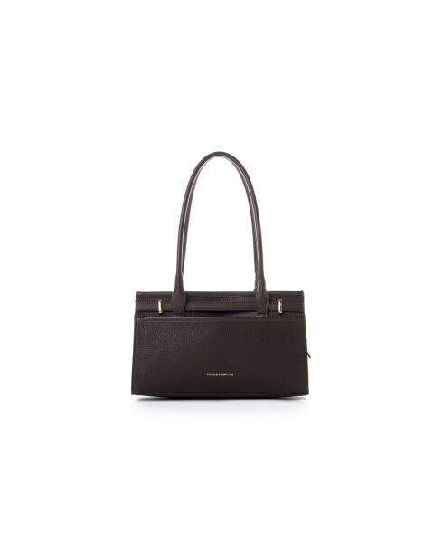 Sac bandoulière en cuir Viterbo marron - 33x12x20 cm