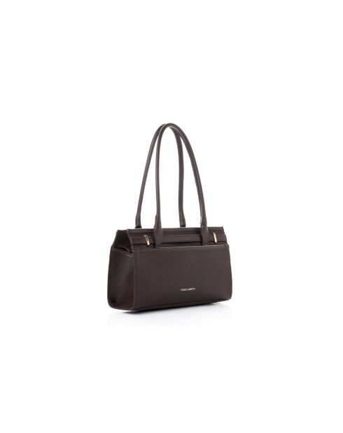 Sac bandoulière en cuir Viterbo marron - 33x12x20 cm
