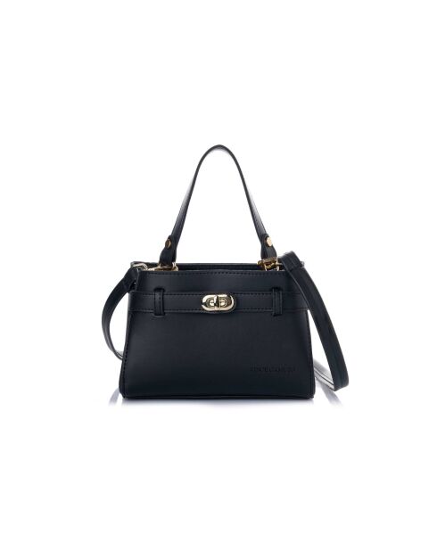 Sac à main en cuir Lecce noir - 20x11x15 cm