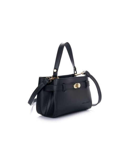 Sac à main en cuir Lecce noir - 20x11x15 cm