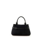 Bolso Vittoria Mini de piel de gamuza negra - 29x18,5x14 cm