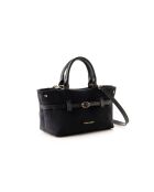 Bolso Vittoria Mini de piel de gamuza negra - 29x18,5x14 cm