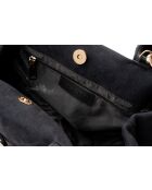 Bolso Vittoria Mini de piel de gamuza negra - 29x18,5x14 cm