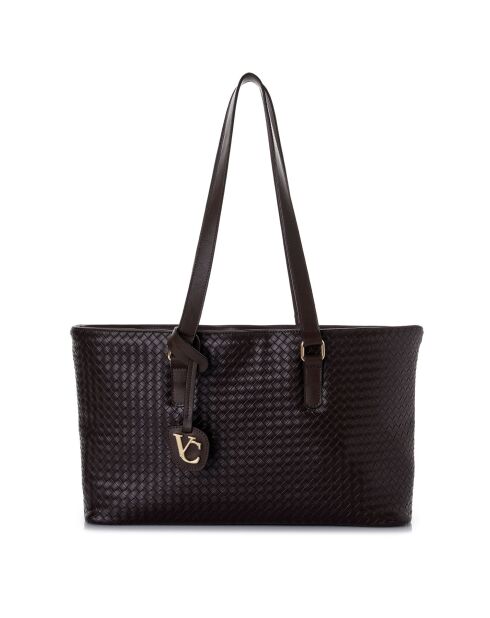 Tote bag en cuir Ragusa marron - 45x10x24 cm