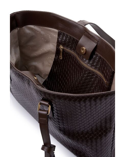 Tote bag en cuir Ragusa marron - 45x10x24 cm