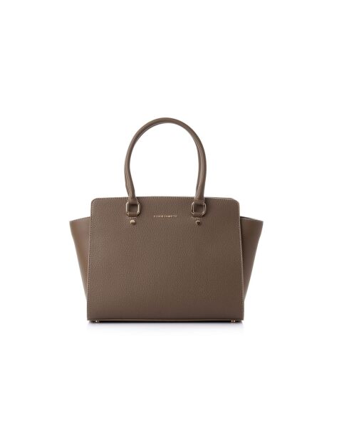 Sac à main en cuir Andria taupe foncé - 32x14x27 cm