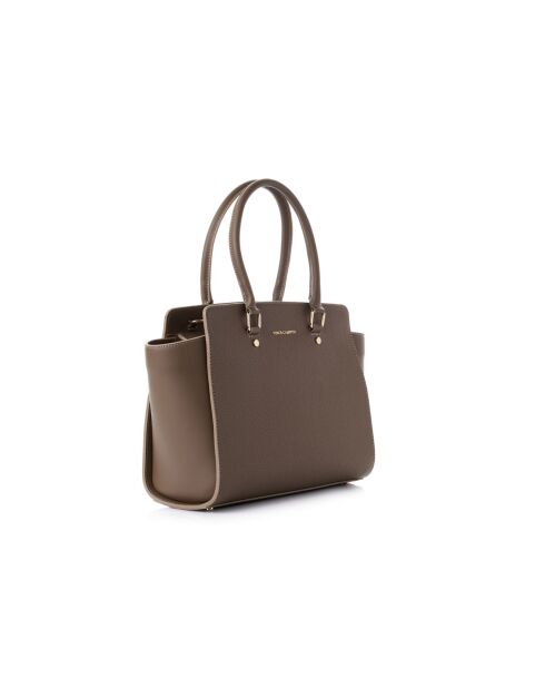 Sac à main en cuir Andria taupe foncé - 32x14x27 cm