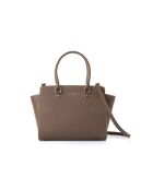 Borsa Andria in pelle tortora scuro - 32x14x27 cm