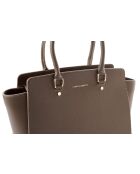 Borsa Andria in pelle tortora scuro - 32x14x27 cm