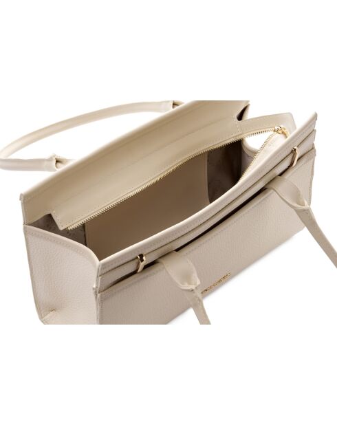Sac bandoulière en cuir Viterbo crème - 33x12x20 cm