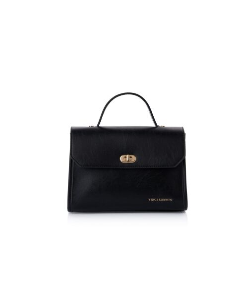 Sac à main en cuir Gela noir - 25x9x18 cm