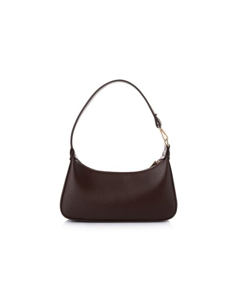 Sac bandoulière en cuir Cosenza marron chocolat - 27x6,5x12,5 cm