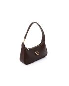 Borsa a tracolla Cosenza in pelle marrone cioccolato - 27x6,5x12,5 cm
