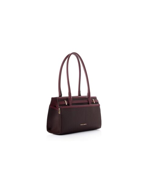 Sac bandoulière en cuir Viterbo bourgogne - 33x12x20 cm